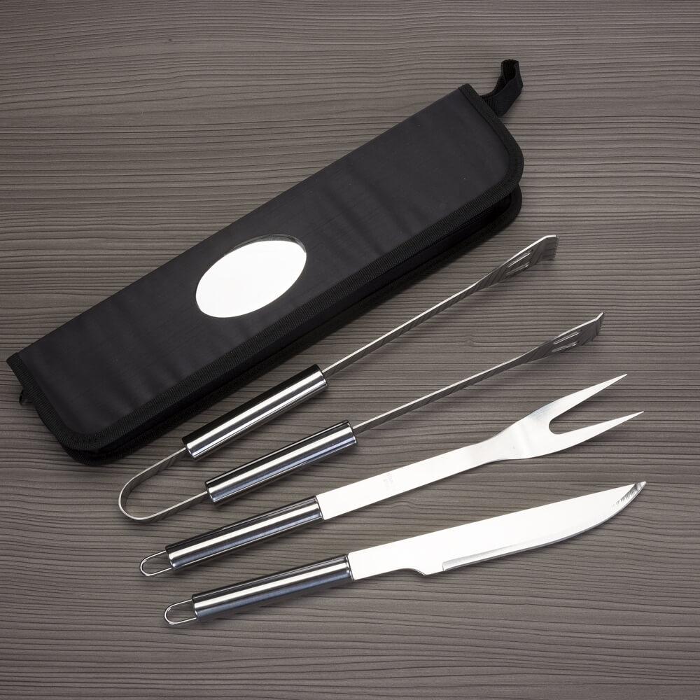 KIT CHURRASCO 3 PEÇAS EM NYLON