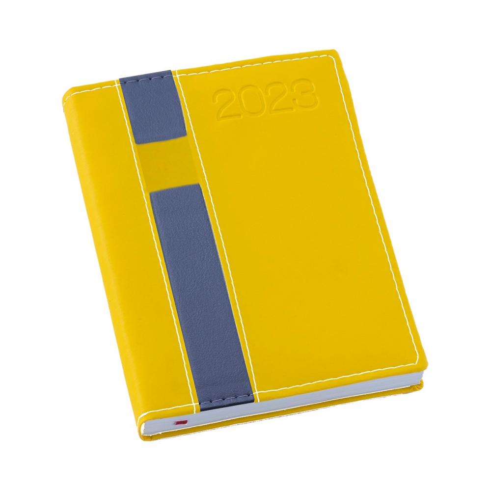 Agenda Vertical Amarela com Tarja Preta 