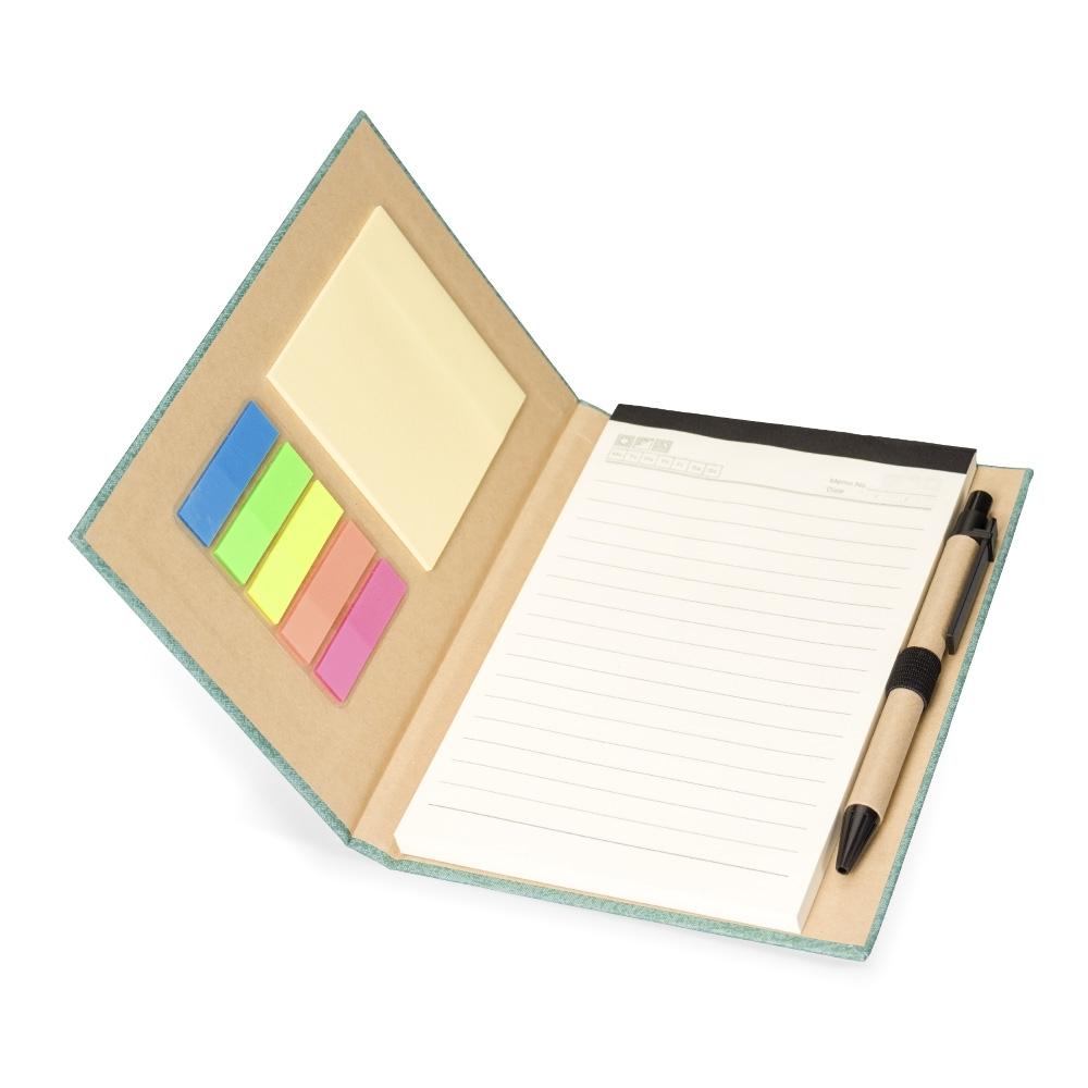 Bloco de Anotações com Autoadesivos e Caneta