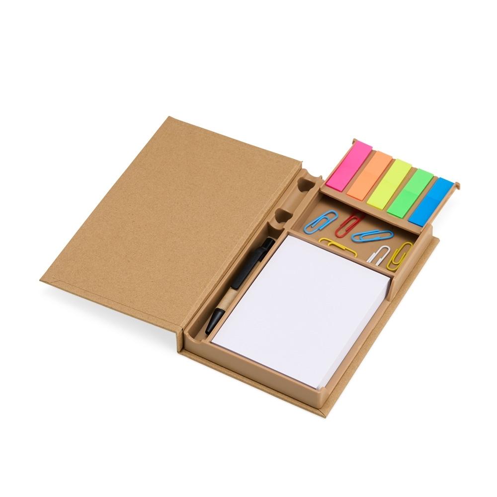 Bloco de Anotações com Autoadesivos e Caneta