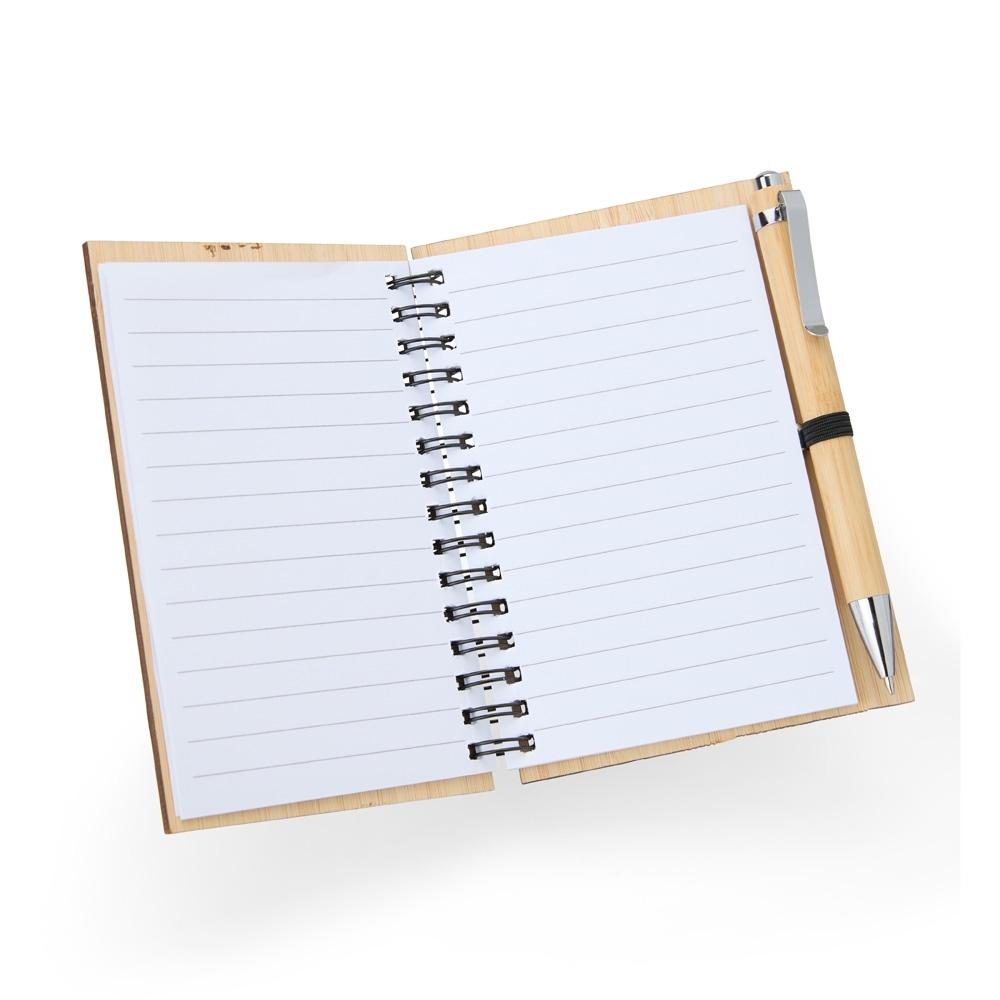  Caderno de Bambu com Caneta